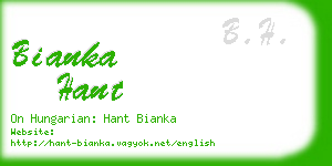 bianka hant business card